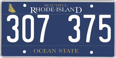 RI license plate 307375