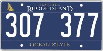 RI license plate 307377