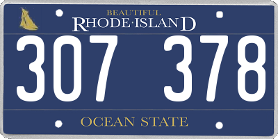 RI license plate 307378