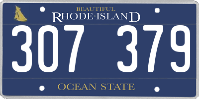 RI license plate 307379