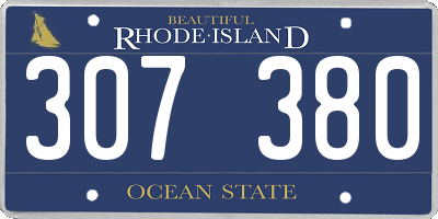 RI license plate 307380