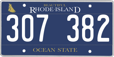 RI license plate 307382