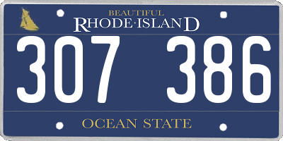 RI license plate 307386