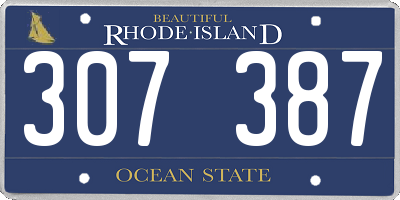 RI license plate 307387