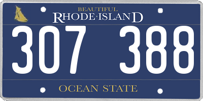 RI license plate 307388