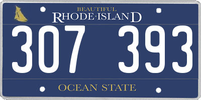 RI license plate 307393