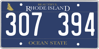 RI license plate 307394