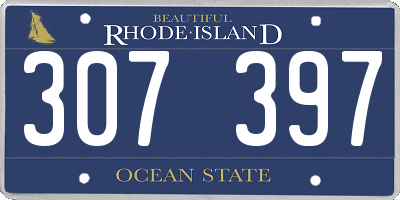 RI license plate 307397