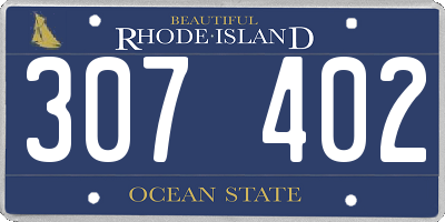 RI license plate 307402