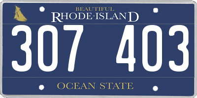RI license plate 307403