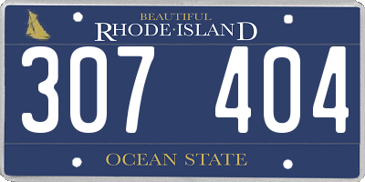 RI license plate 307404