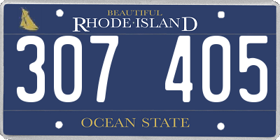 RI license plate 307405