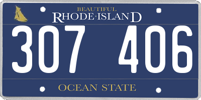 RI license plate 307406