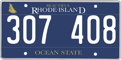 RI license plate 307408
