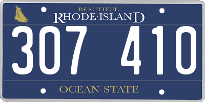 RI license plate 307410