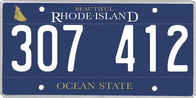 RI license plate 307412