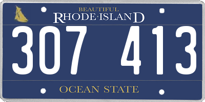 RI license plate 307413