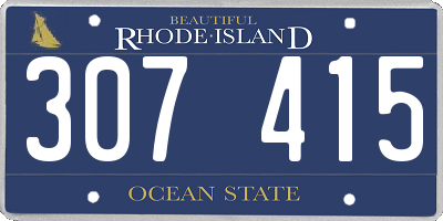 RI license plate 307415