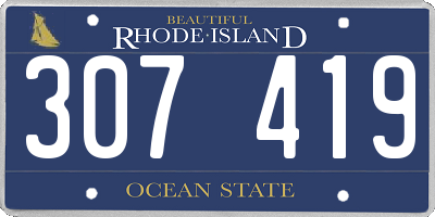 RI license plate 307419