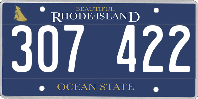 RI license plate 307422
