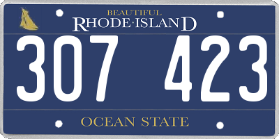 RI license plate 307423