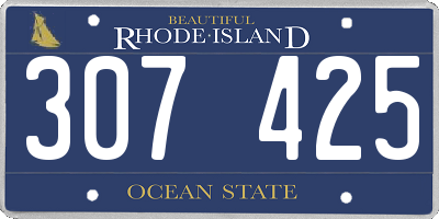 RI license plate 307425