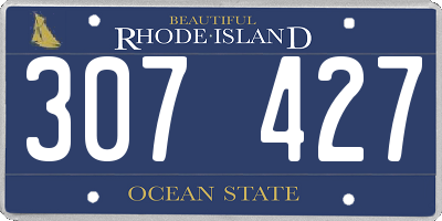 RI license plate 307427