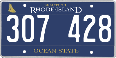 RI license plate 307428
