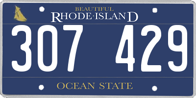 RI license plate 307429