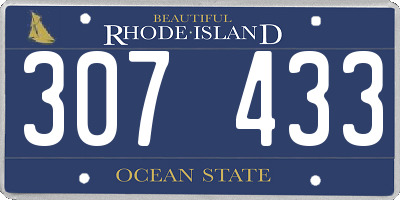 RI license plate 307433