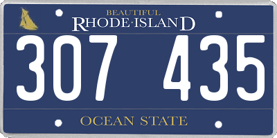 RI license plate 307435