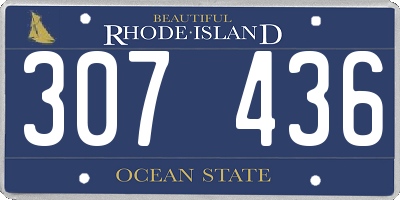 RI license plate 307436