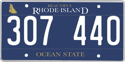 RI license plate 307440