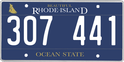 RI license plate 307441
