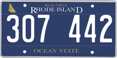 RI license plate 307442