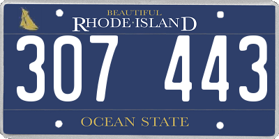 RI license plate 307443