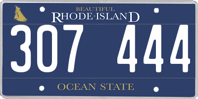 RI license plate 307444