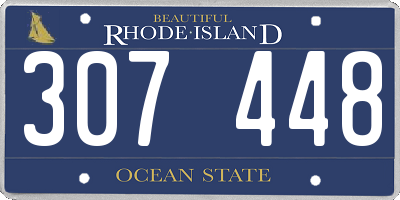RI license plate 307448