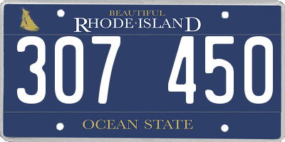 RI license plate 307450