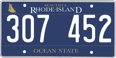 RI license plate 307452