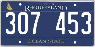 RI license plate 307453