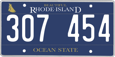 RI license plate 307454