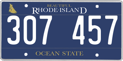 RI license plate 307457