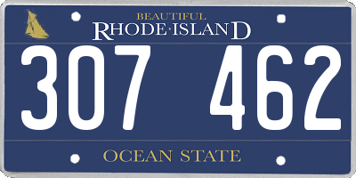 RI license plate 307462
