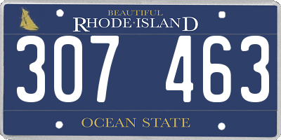 RI license plate 307463