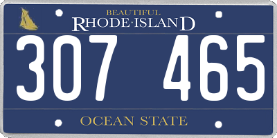RI license plate 307465