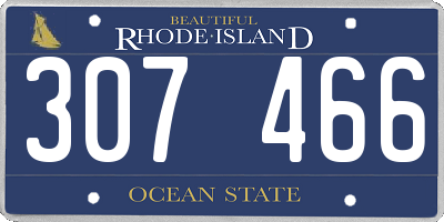 RI license plate 307466