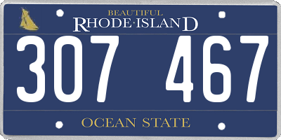 RI license plate 307467