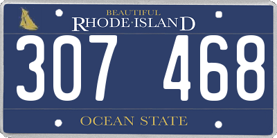 RI license plate 307468