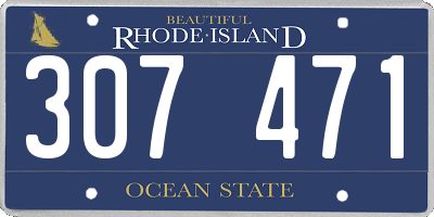 RI license plate 307471